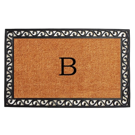 Calloway Mills Monogram Door Mat, Black, Natural, 30 in W x 48 in L 100063048B